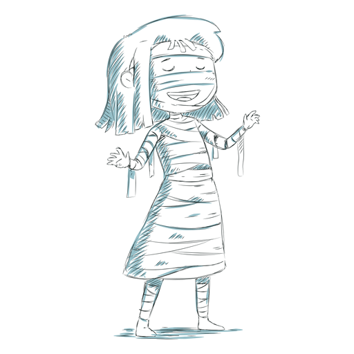 Momia de ni?o personaje dibujado a mano Diseño PNG