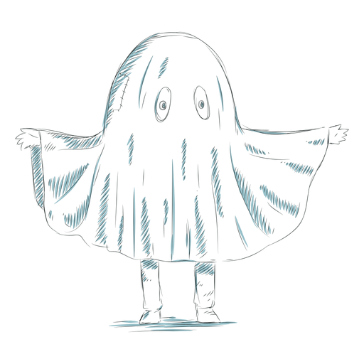 Hand drawn kid character ghost PNG Design
