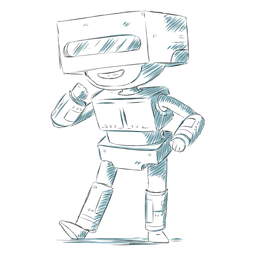 Dibujado a mano personaje de niño robocop Transparent PNG