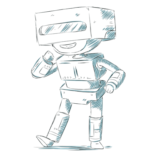 Hand drawn kid character robocop PNG Design