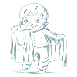 Vampiro de personaje infantil dibujado a mano Diseño PNG