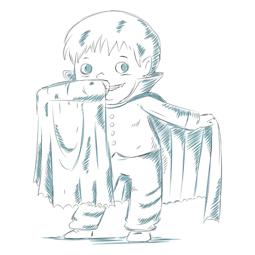 Vampiro de personaje infantil dibujado a mano Diseño PNG