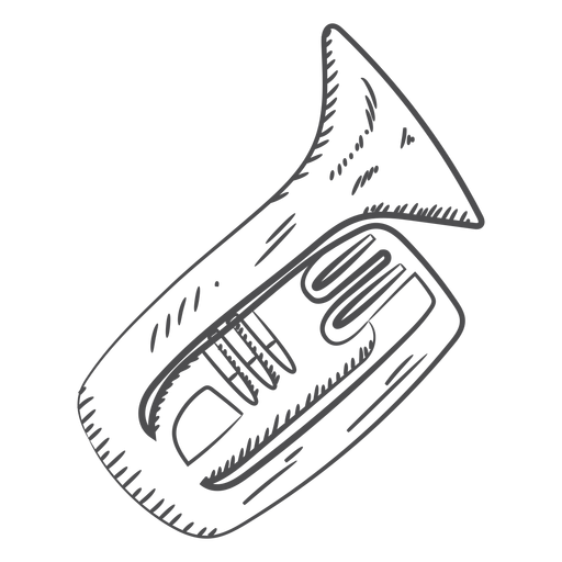 Hand drawn trumpet PNG Design