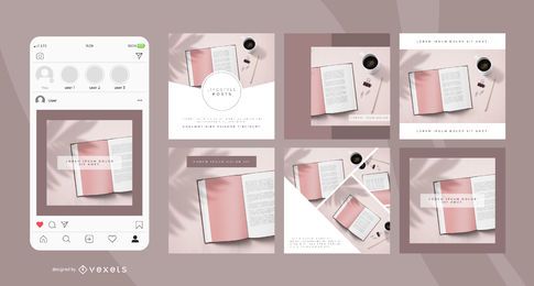 Minimal social media post set Minimal social media post set
