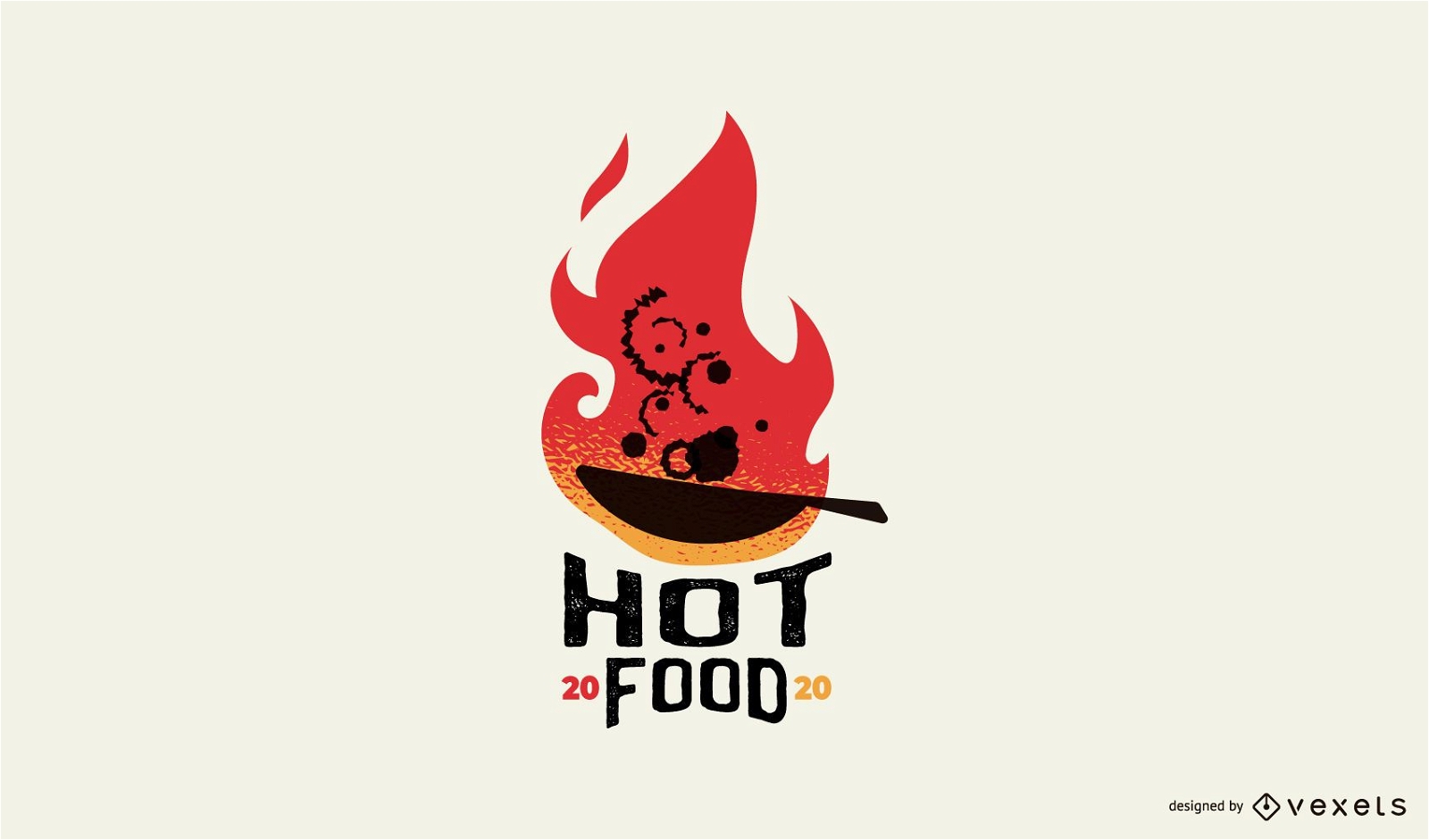 Hot food logo template