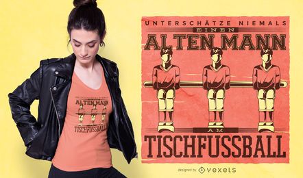 Diseño de camiseta de fútbol de mesa con cita alemana