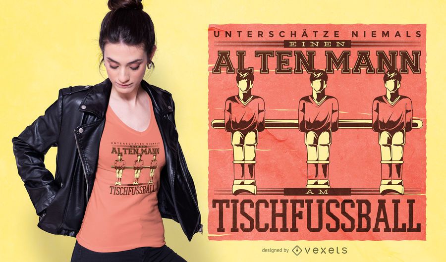 Table Football German Quote T-shirt Design Table Football German Quote T-shirt Design