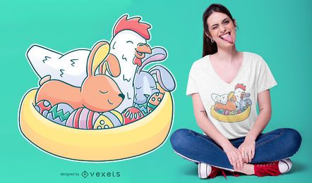 Easter Animals T-shirt Design Easter Animals T-shirt Design