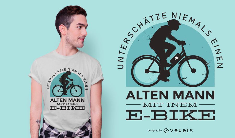 E-bike German Quote T-shirt Design E-bike German Quote T-shirt Design