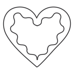 Corazón de pan de jengibre de trazo de icono Transparent PNG