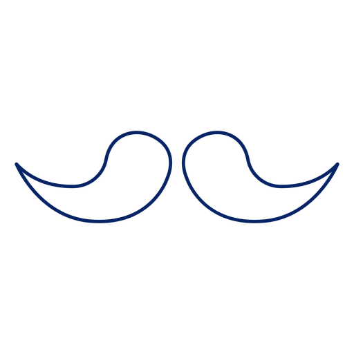 Diseño de bigote de trazo de icono Diseño PNG