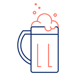 Icon stroke mug beer color Transparent PNG