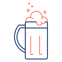 Ícone traço caneca cor de cerveja Desenho PNG