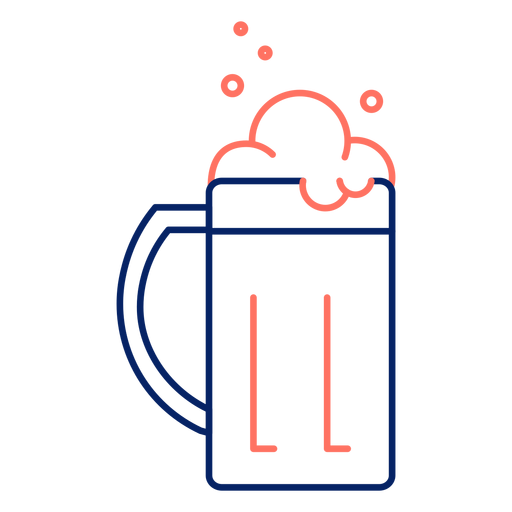 Icono de trazo taza cerveza color Diseño PNG