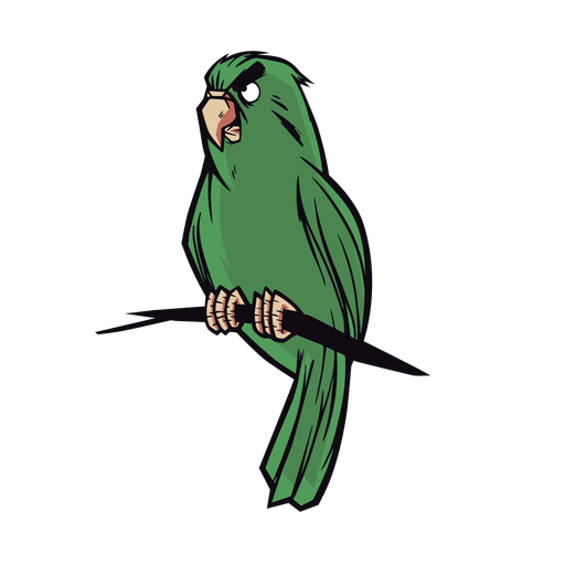 Papagaio verde de ilustração