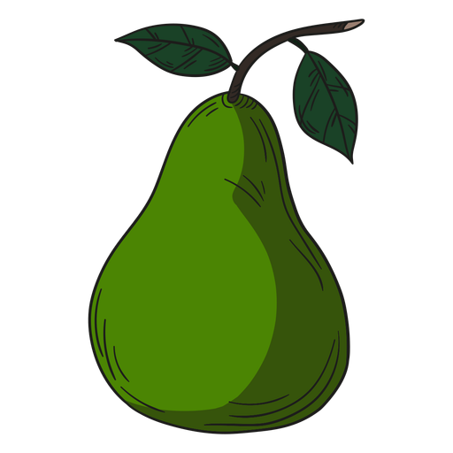 Illustration green pear PNG Design