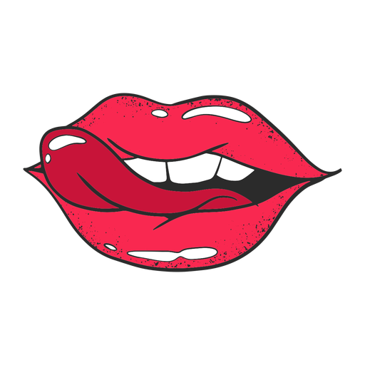 Illustration red lips PNG Design