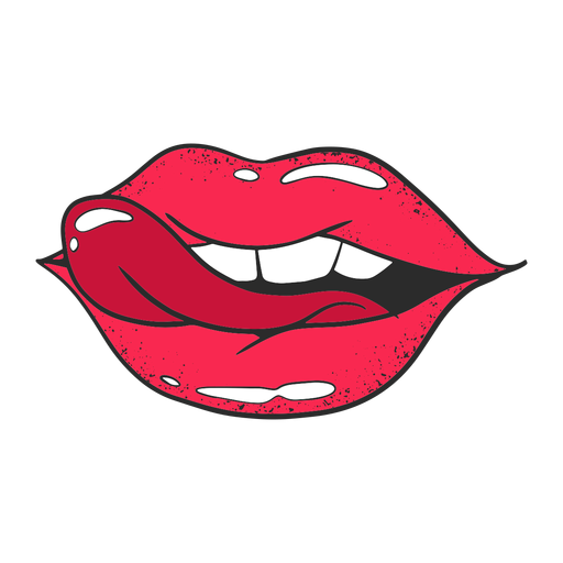 Ilustração lábios vermelhos Desenho PNG