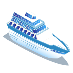 Isometric Transport Blue Ship PNG & SVG Design For T-Shirts