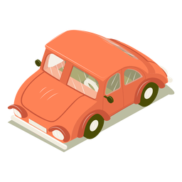 Isometrisches Transportauto rot PNG-Design