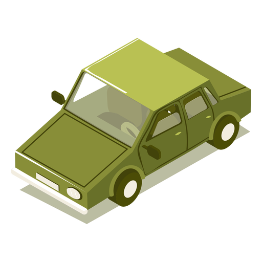 Carro verde isométrico de transporte Desenho PNG