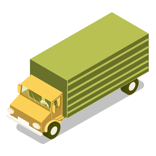 Camión verde de transporte isométrico