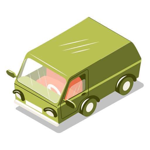Minibús de transporte isométrico Diseño PNG