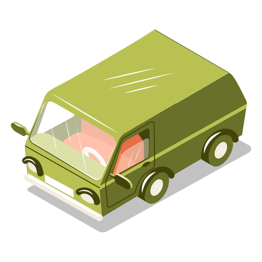 Minibus de transporte isom?trico Desenho PNG