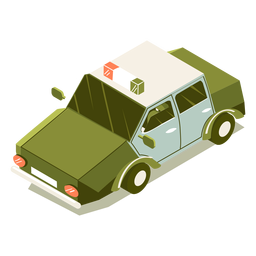 Carro de polícia de transporte isométrico Desenho PNG