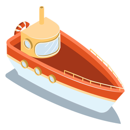 Isometric Transport Red Ship PNG & SVG Design For T-Shirts