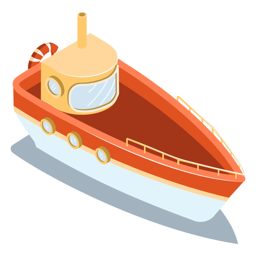 Barco rojo de transporte isométrico Diseño PNG