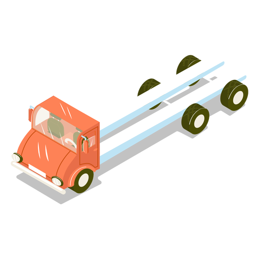 Caminhão vermelho de transporte isométrico Desenho PNG