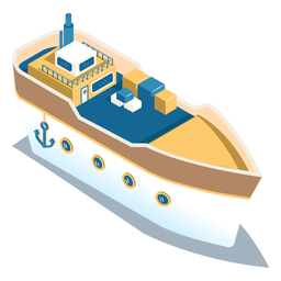 Nave de transporte isométrica Diseño PNG