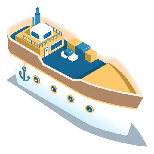 Isometric transport ship PNG Design