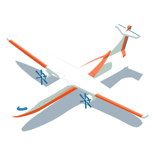 Avião branco de transporte isométrico Desenho PNG