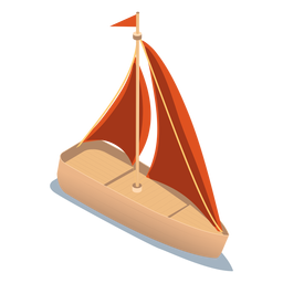 Yate de transporte isométrico Diseño PNG