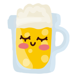 Personaje de jarra de cerveza kawaii Diseño PNG