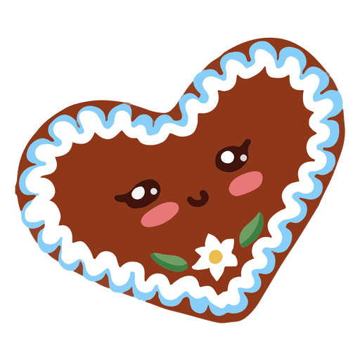 Corazón de galleta de oktoberfest de personaje kawaii Diseño PNG