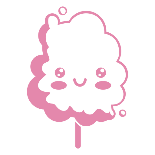 Kawaii algod?n de az?car rosa Diseño PNG