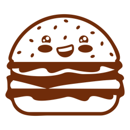 Kawaii Essen Hamburger PNG-Design