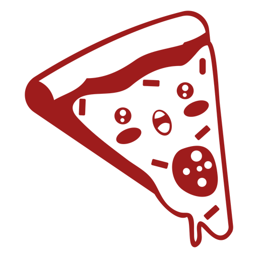 Pizza de comida kawaii Diseño PNG