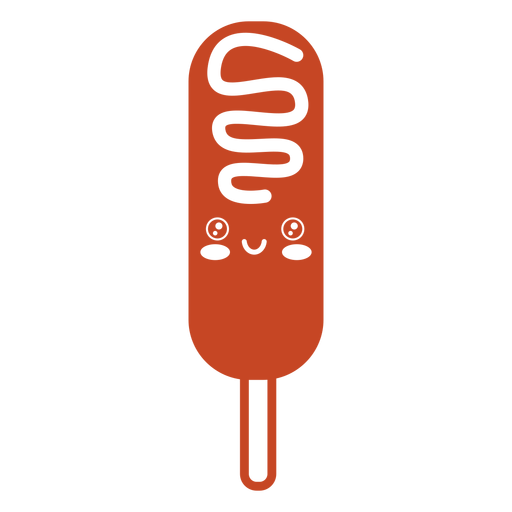 Kawaii food stick sausage PNG Design