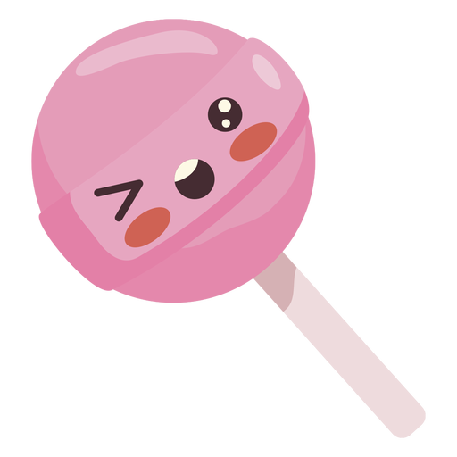 Kawaii pink lollipop PNG Design