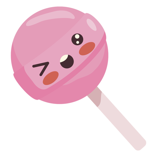 Pirulito rosa kawaii Desenho PNG