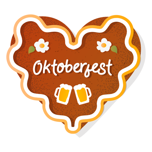 Letras de coraz?n de pan de jengibre oktoberfest Diseño PNG