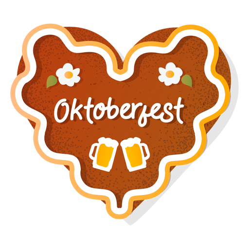 Schriftzug Lebkuchenherz Oktoberfest PNG-Design