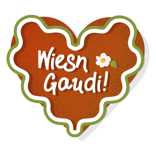 Lettering oktoberfest gingerbread heart wiesn gaudi PNG Design