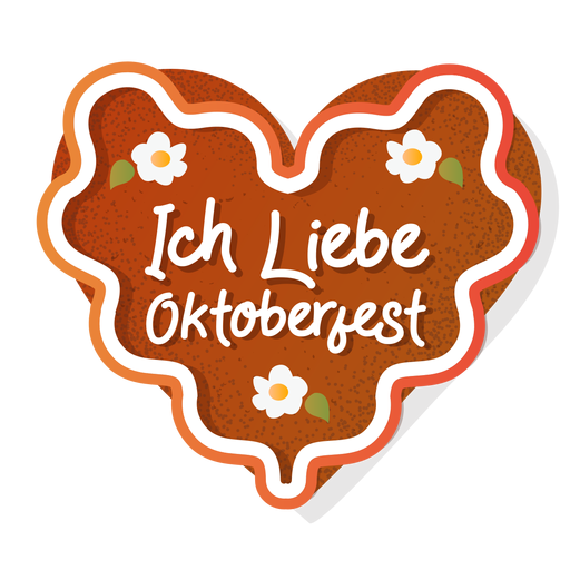 Schriftzug Oktoberfest Herz PNG-Design