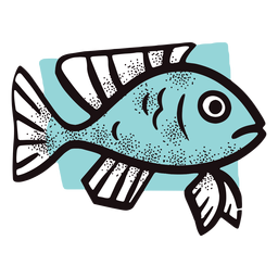 Diseño PNG Y SVG De Pescado De Dibujos Animados De Océano Para Camisetas