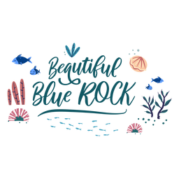 Ozeanbeschriftung blauer Felsen PNG-Design